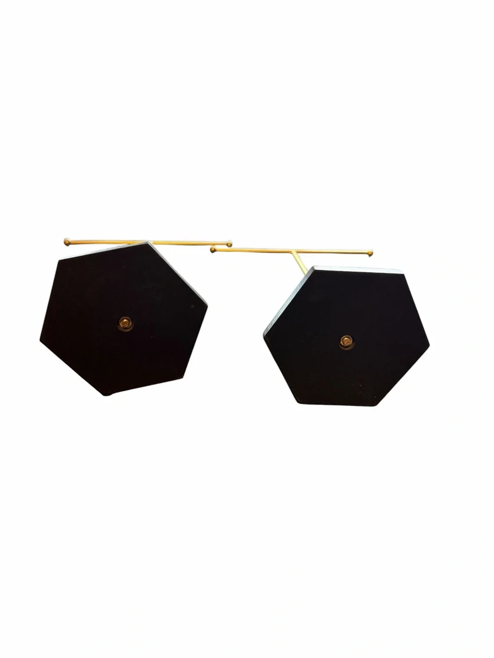 2pc Gold and Black Marble Jewelry T-Bar Display Stands - Home Dining